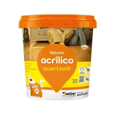 Rejunte Acrílico Preto Grafite 1kg - Quartzolit